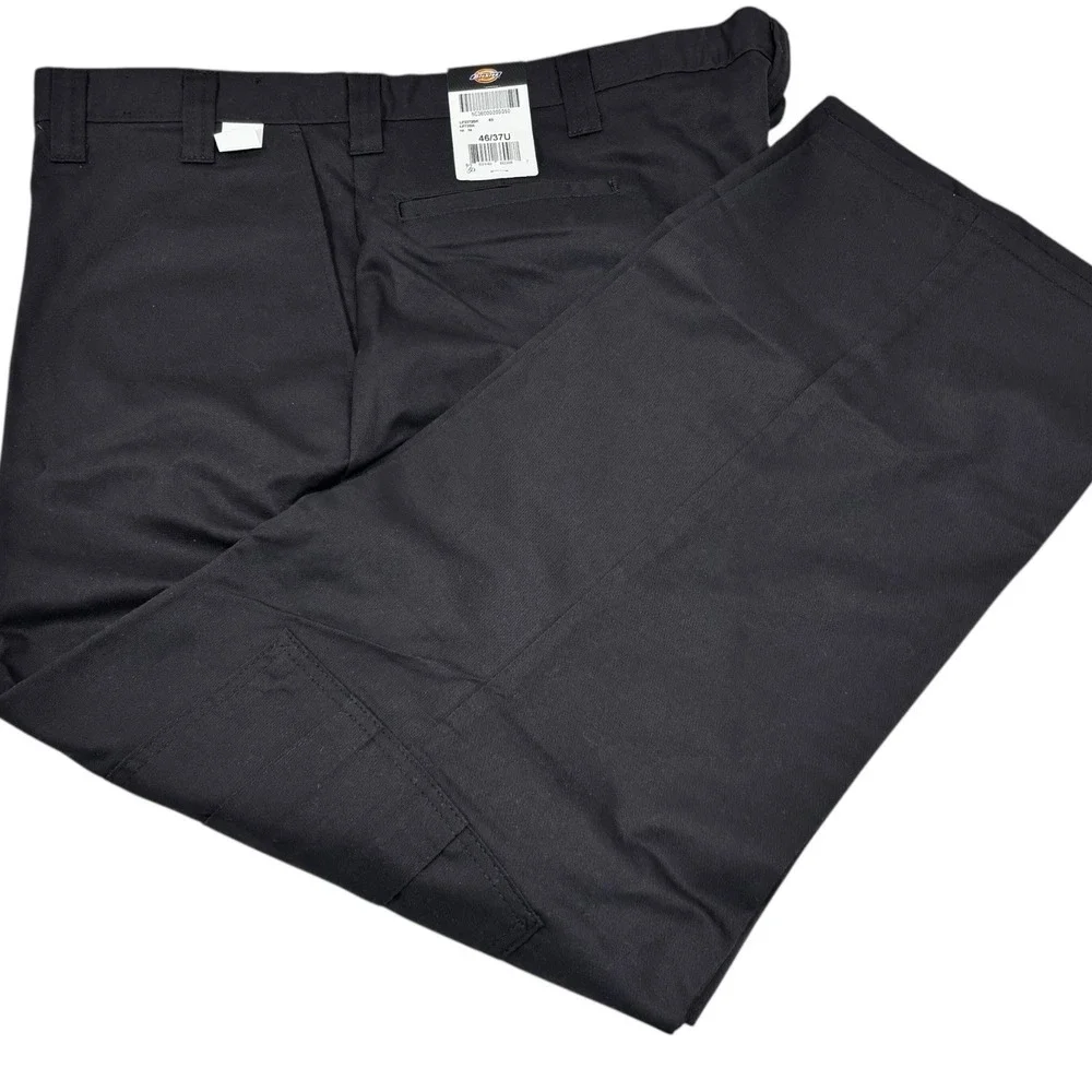 Dickies Work Pants Mens 46x29 Black Occupational Wear Flat Front LP2372 New